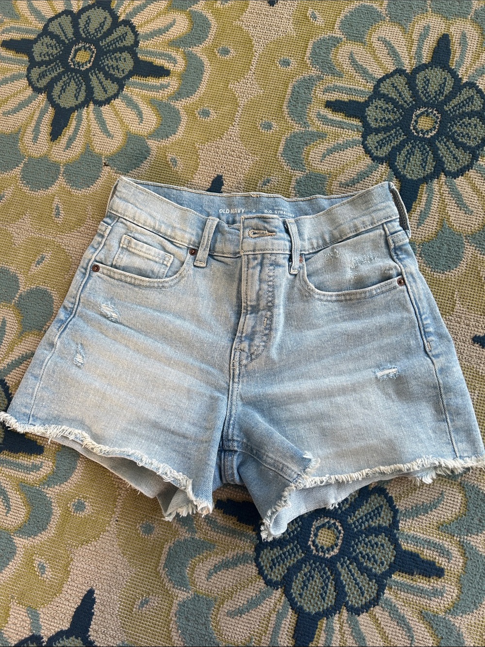 Old Navy Light Blue Distressed Denim Cutoff Shorts